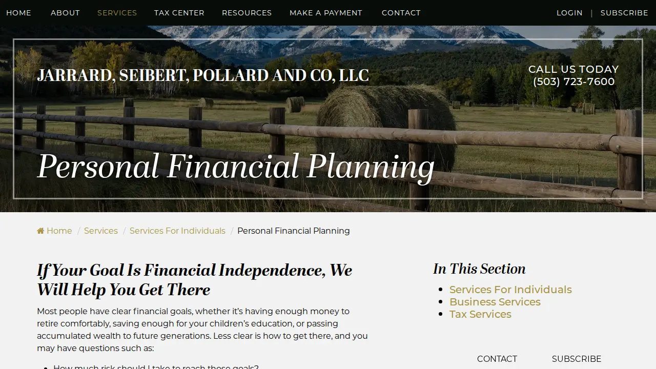 JSP Accountants, an Archer Lewis firm page