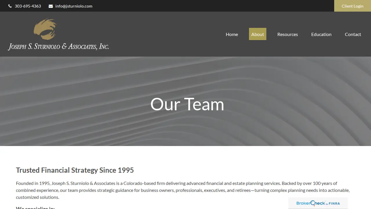Joseph S. Sturniolo & Associates, Inc. page