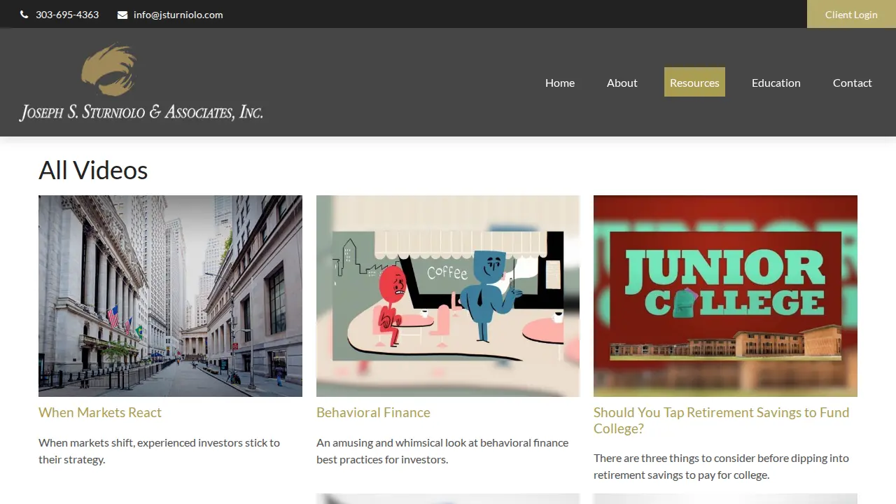 Joseph S. Sturniolo & Associates, Inc. page