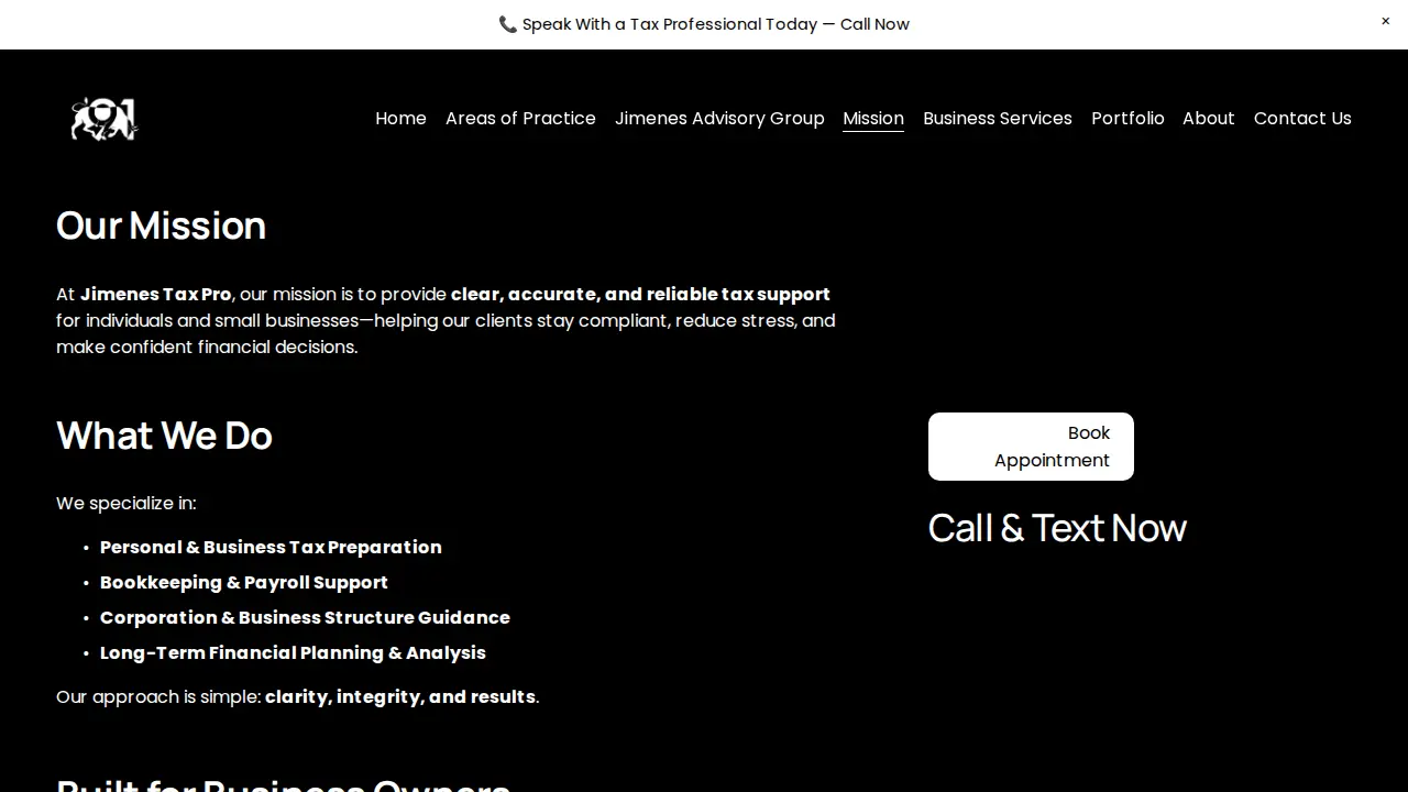 JIMENES TAX PRO INC page