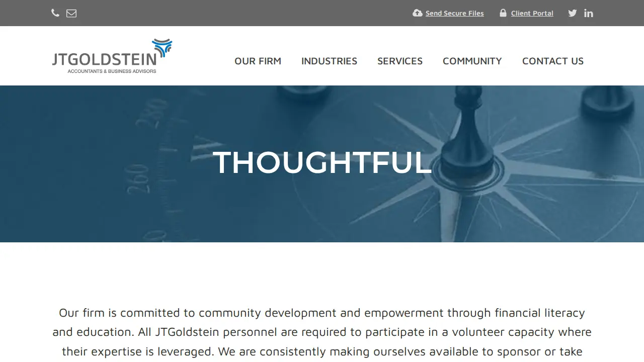 JTGoldstein Accountants and Business Advisors page
