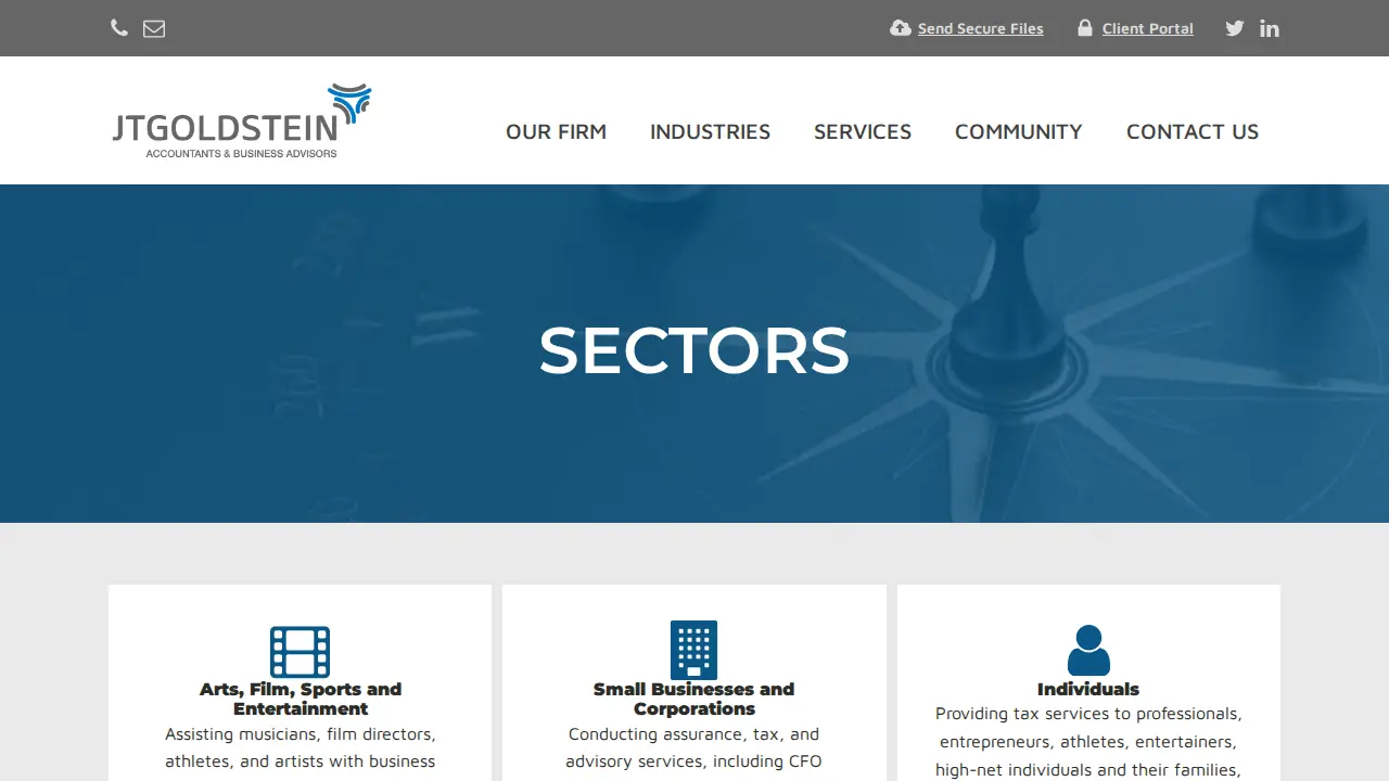 JTGoldstein Accountants and Business Advisors page