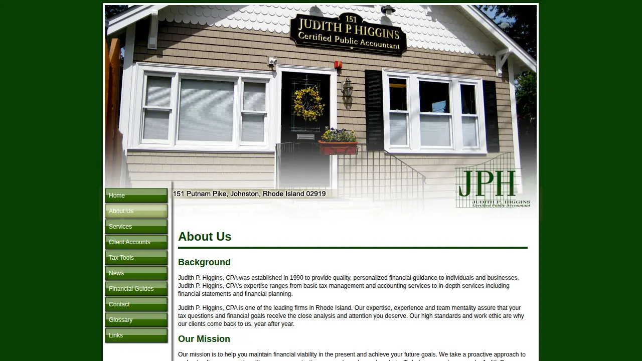 Judith P. Higgins, CPA page
