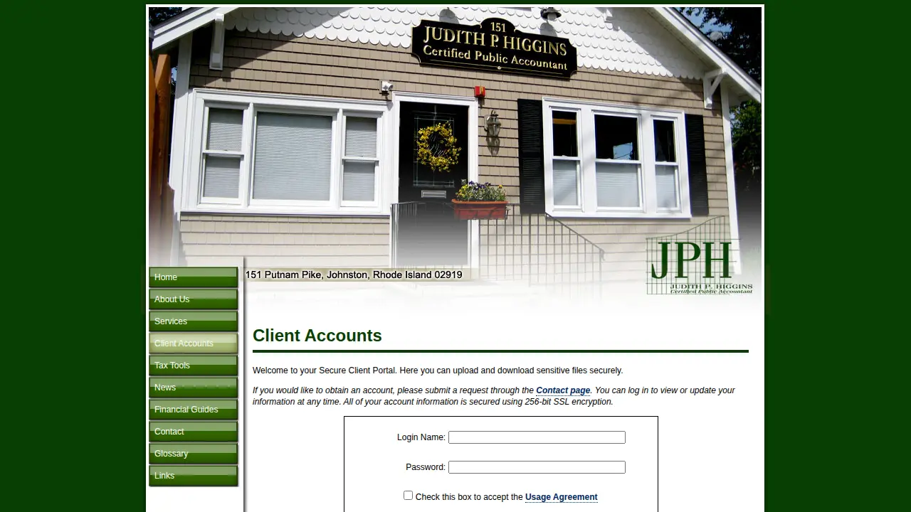 Judith P. Higgins, CPA page