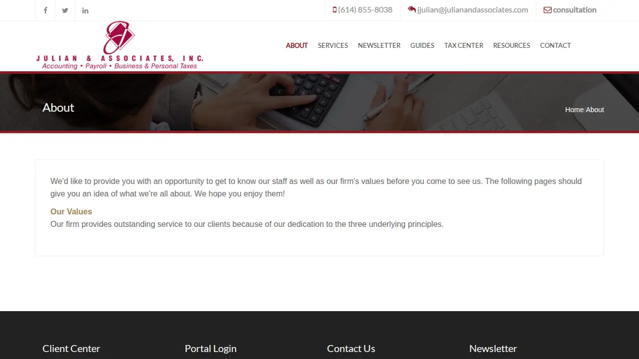 Julian & Associates page