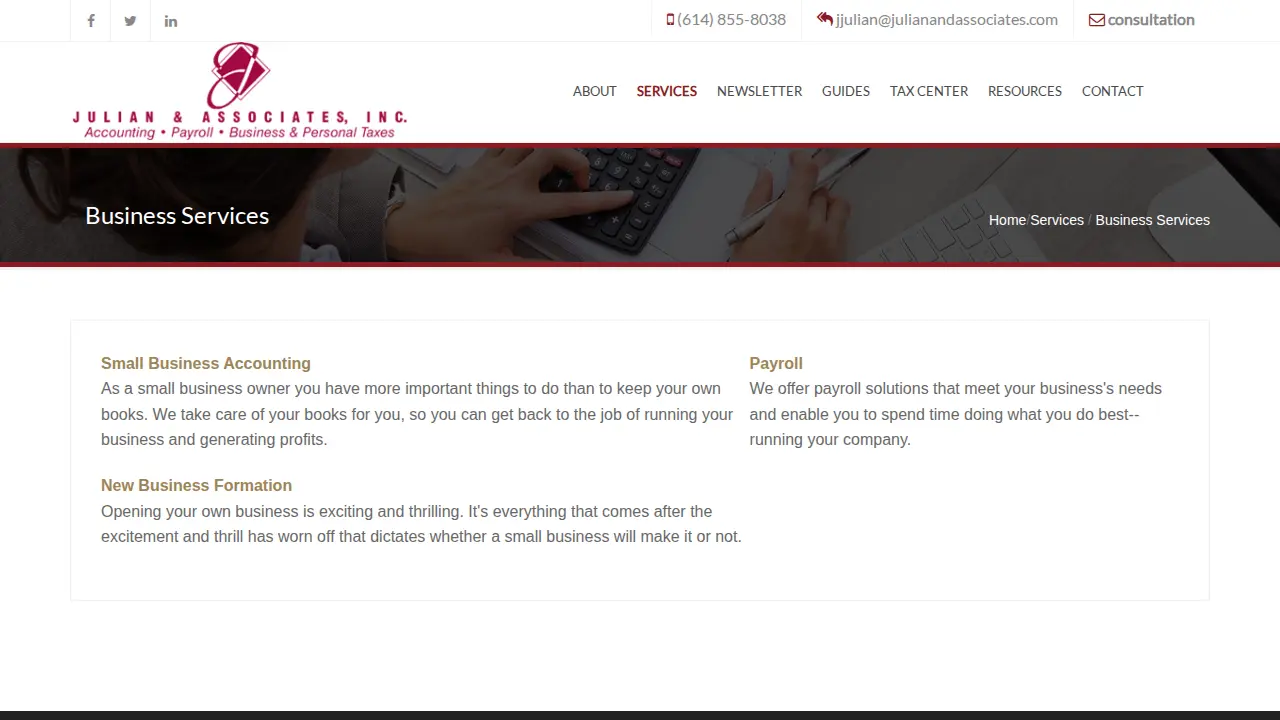 Julian & Associates page