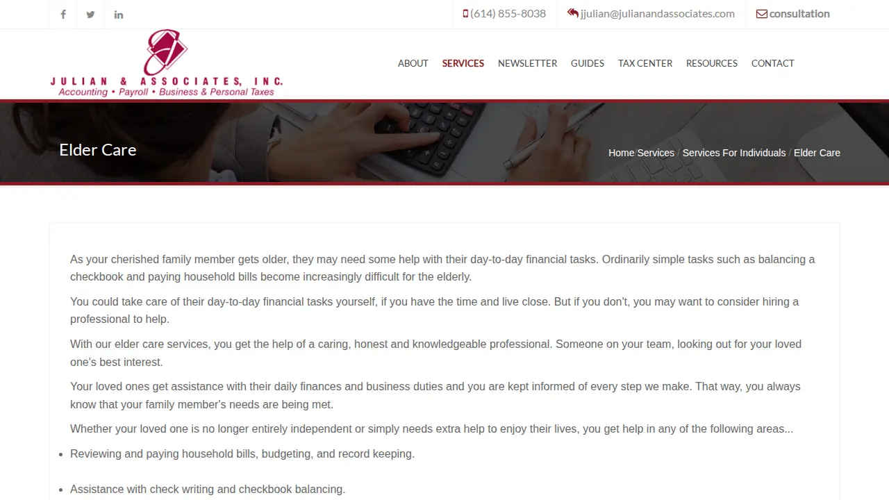 Julian & Associates page