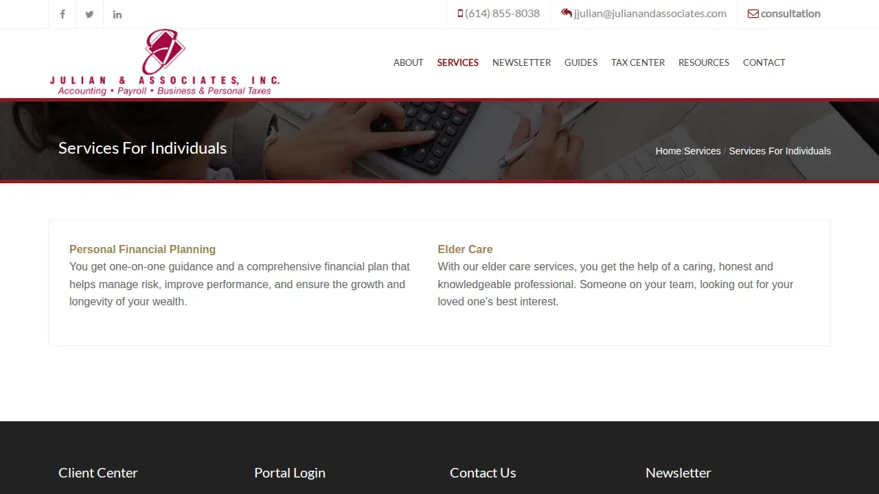 Julian & Associates page