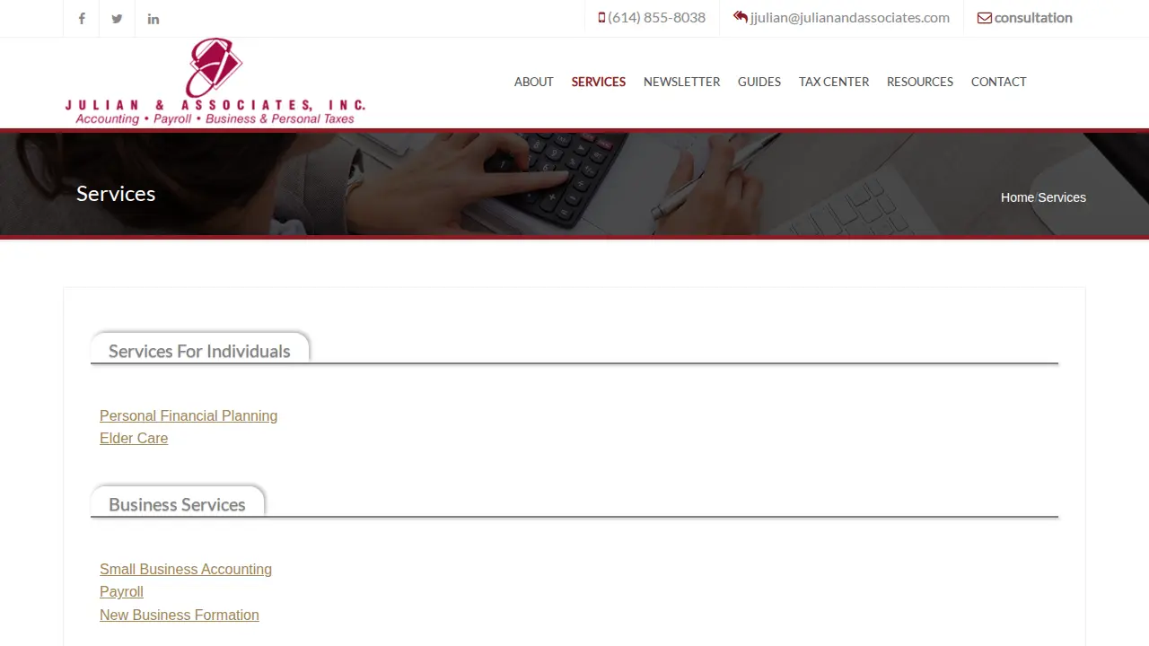 Julian & Associates page