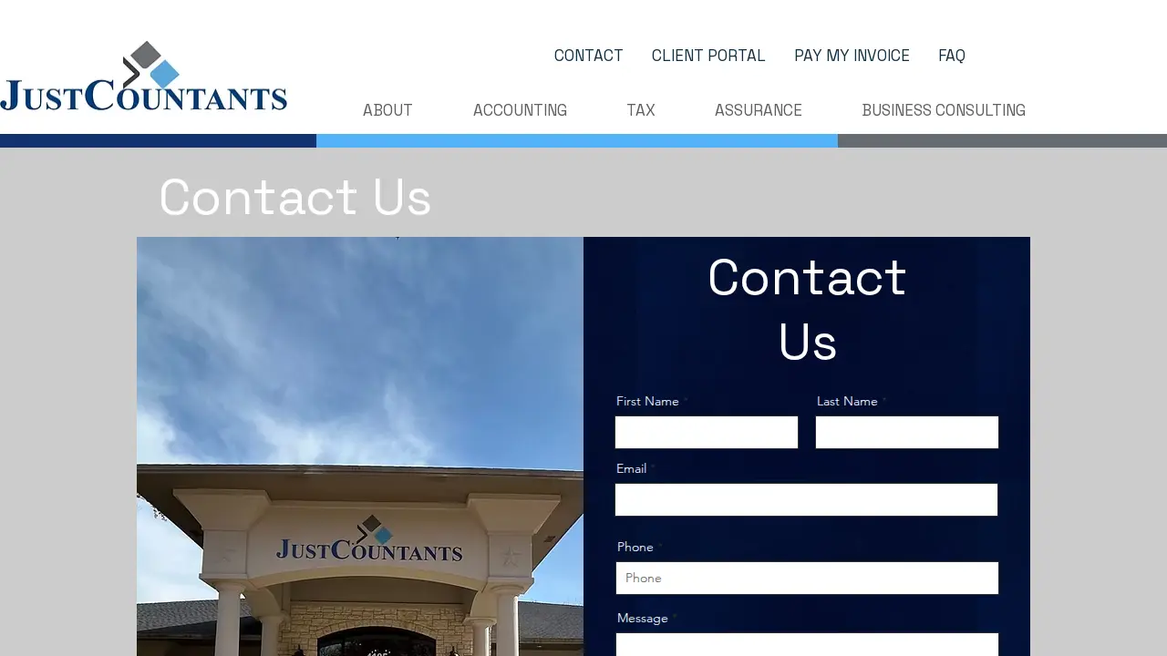 JustCountants page