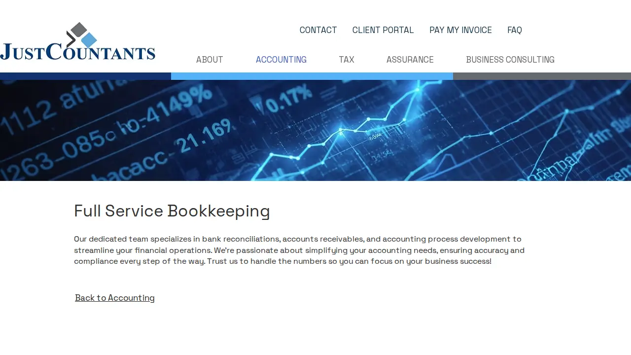 JustCountants page