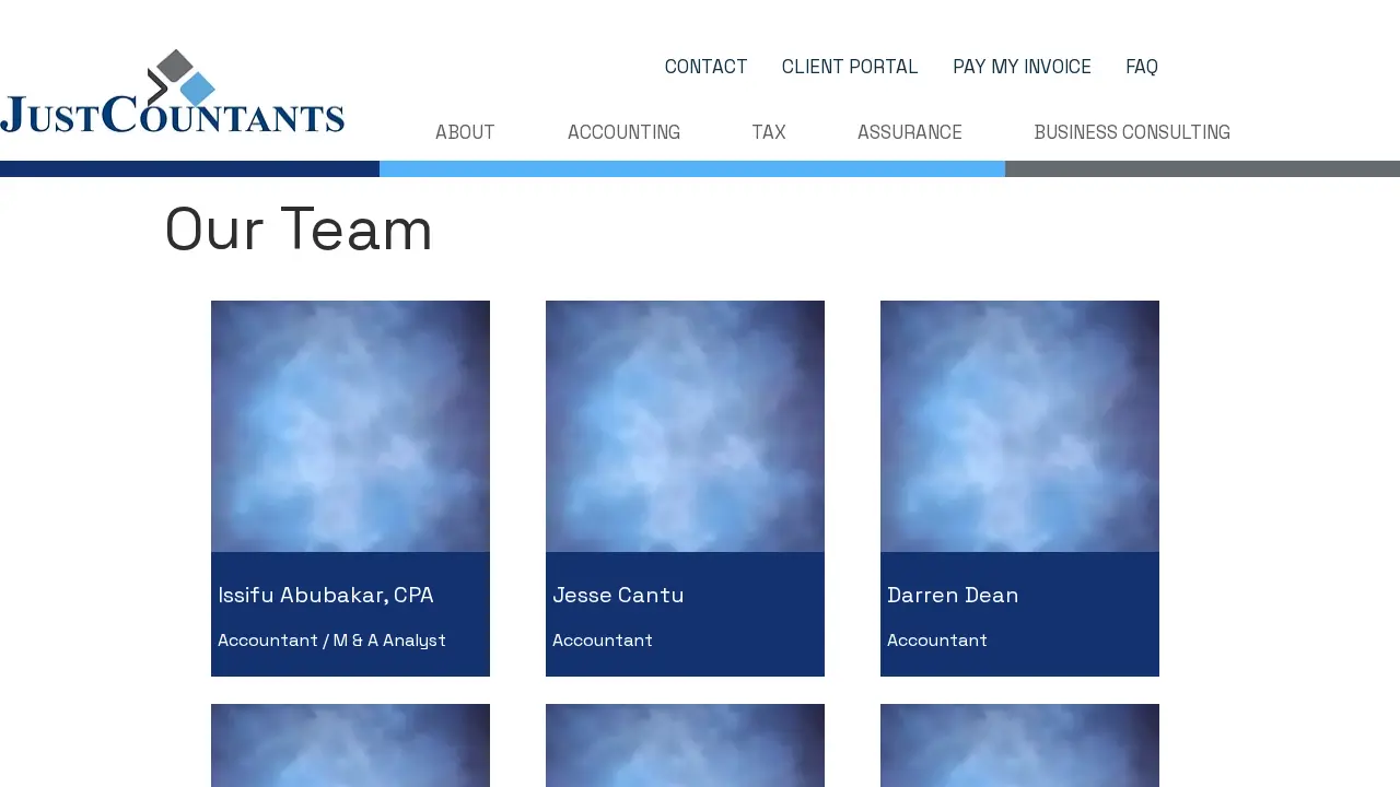 JustCountants page