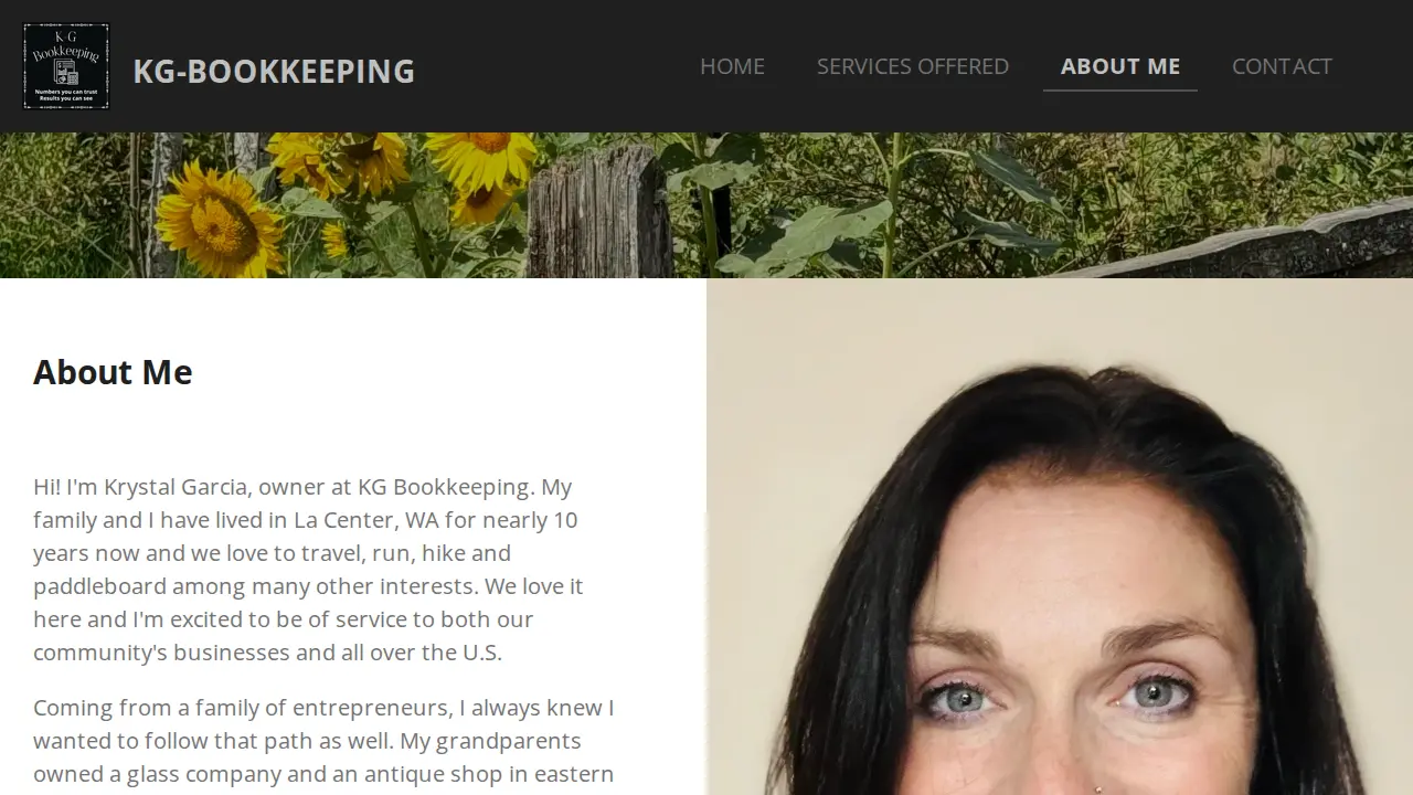 K-G Bookkeeping page