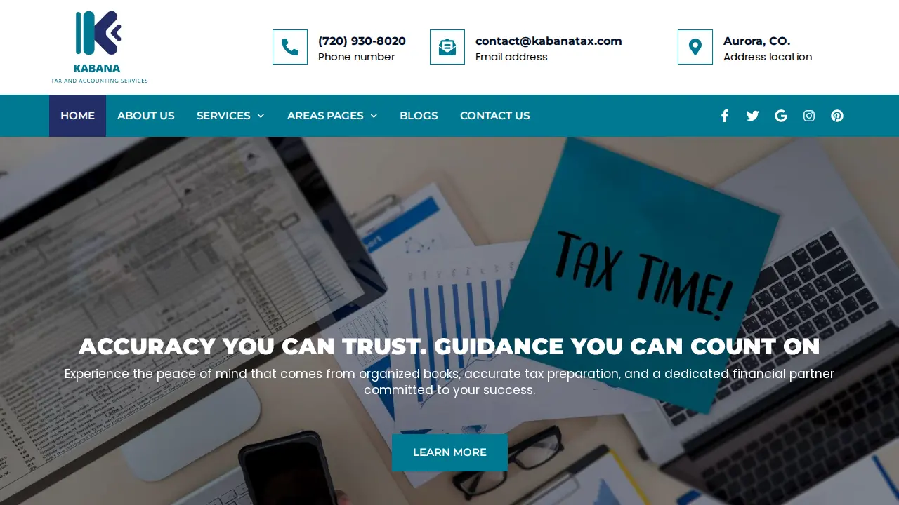 Kabana Tax and Accounting Services website