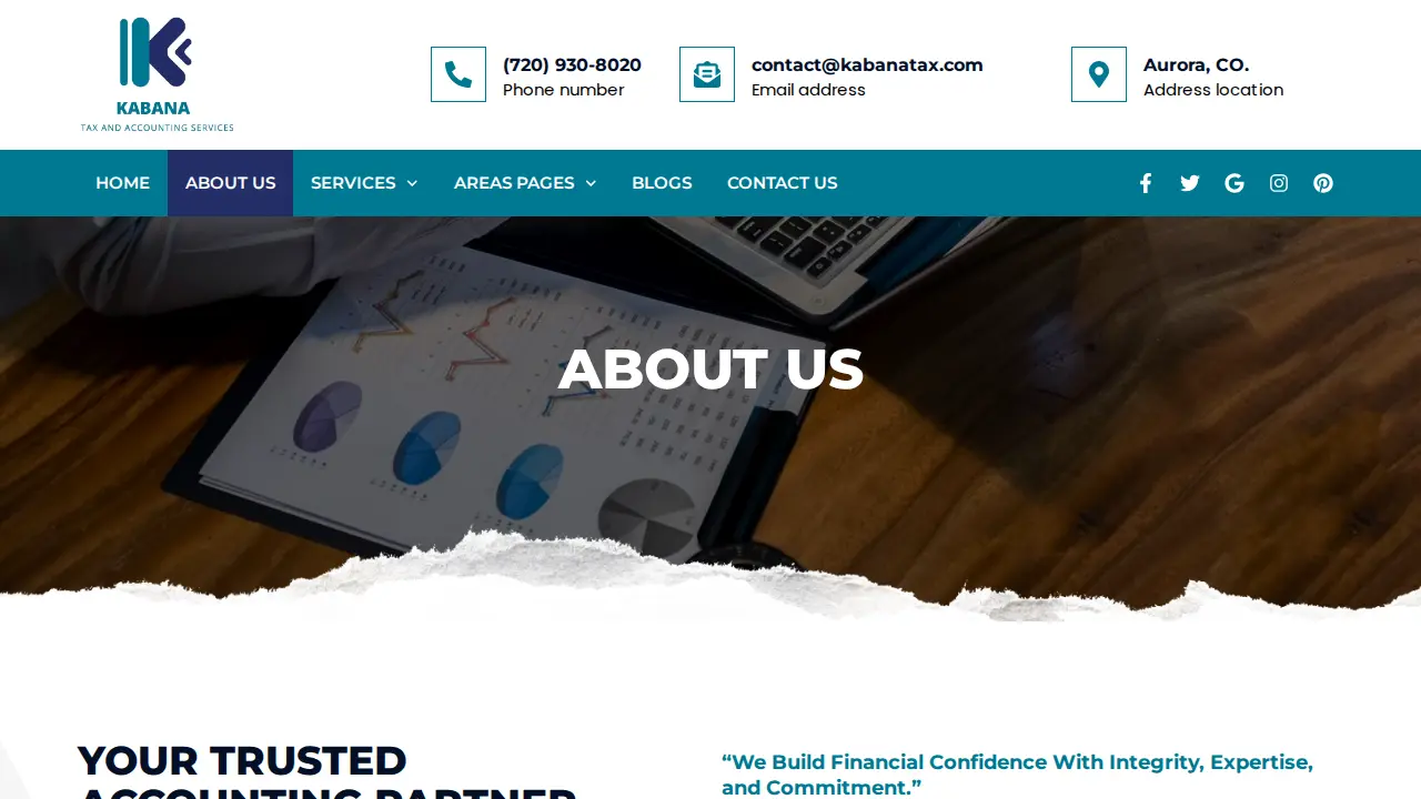 Kabana Tax and Accounting Services page