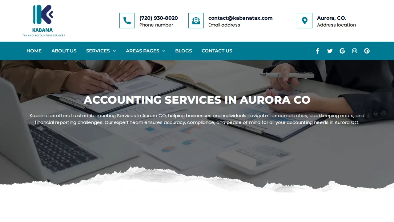 Kabana Tax and Accounting Services page