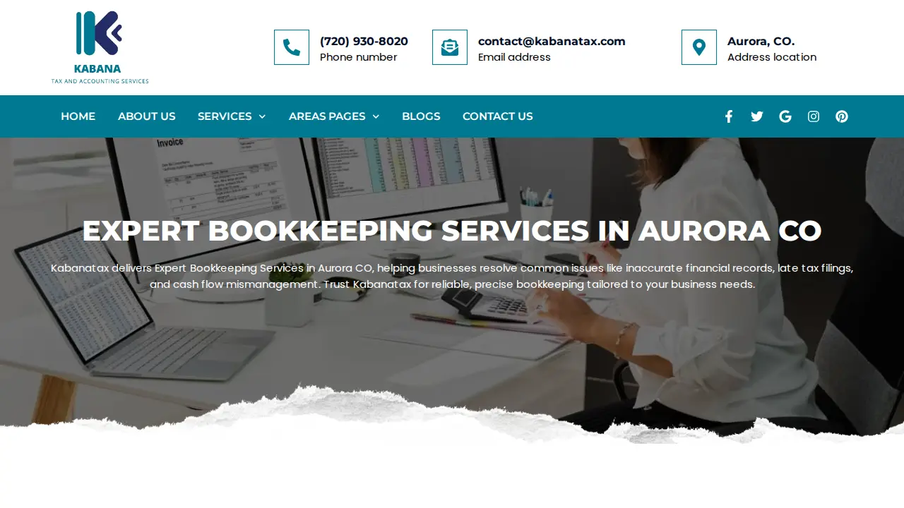 Kabana Tax and Accounting Services page