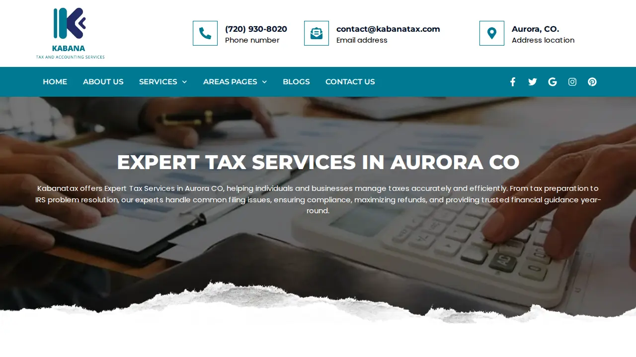 Kabana Tax and Accounting Services page