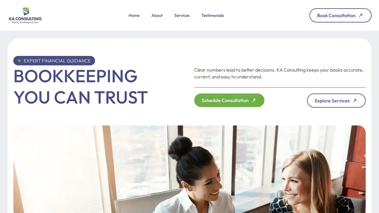 KA Consulting website