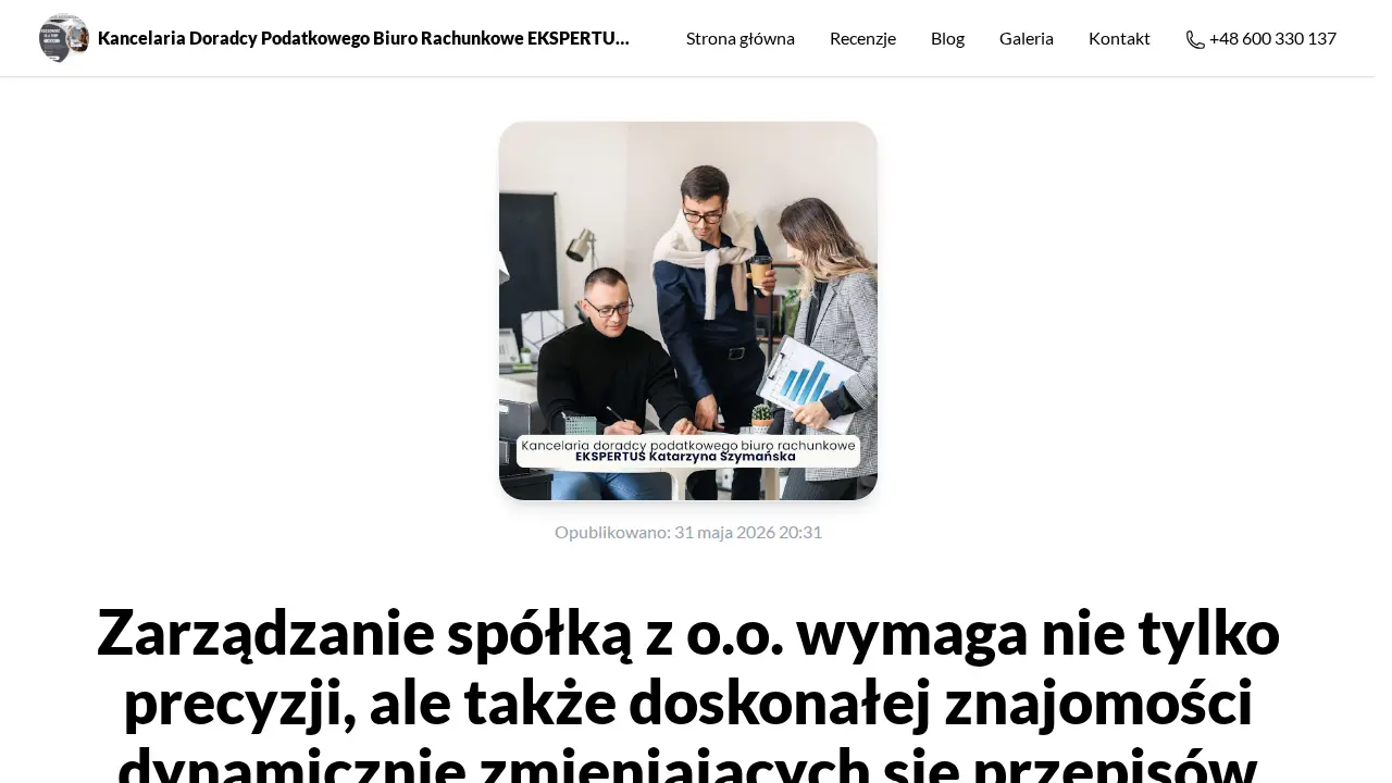 Kancelaria Doradcy Podatkowego Biuro Rachunkowe EKSPERTUS Katarzyna Szymańska page