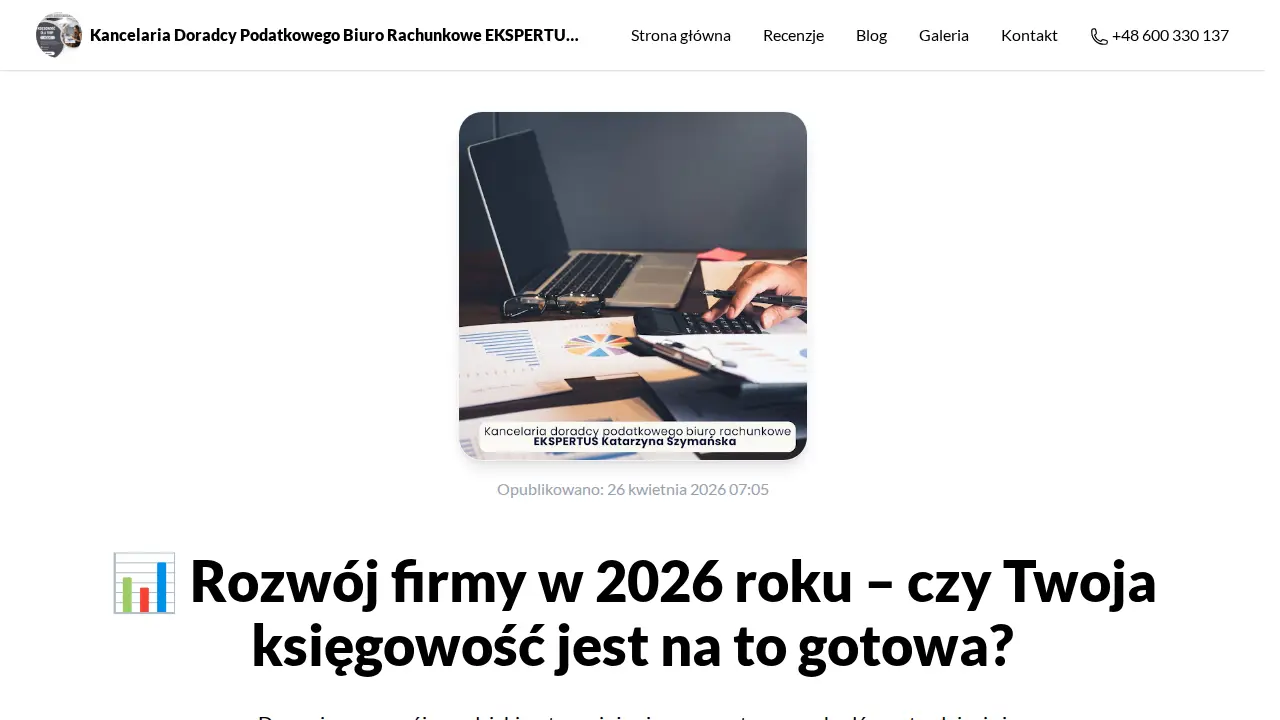 Kancelaria Doradcy Podatkowego Biuro Rachunkowe EKSPERTUS Katarzyna Szymańska page