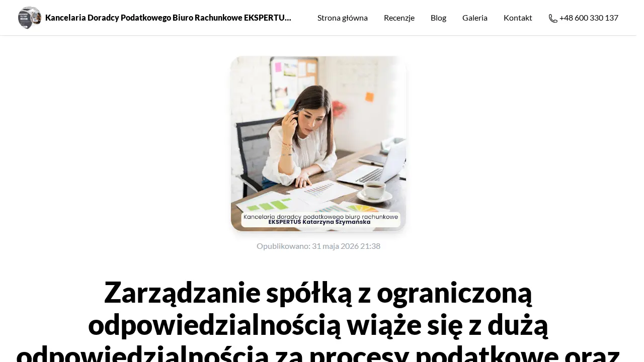 Kancelaria Doradcy Podatkowego Biuro Rachunkowe EKSPERTUS Katarzyna Szymańska page