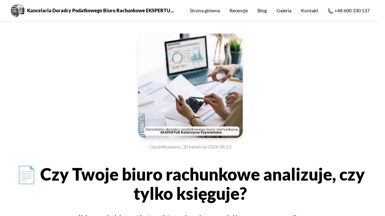 Kancelaria Doradcy Podatkowego Biuro Rachunkowe EKSPERTUS Katarzyna Szymańska page