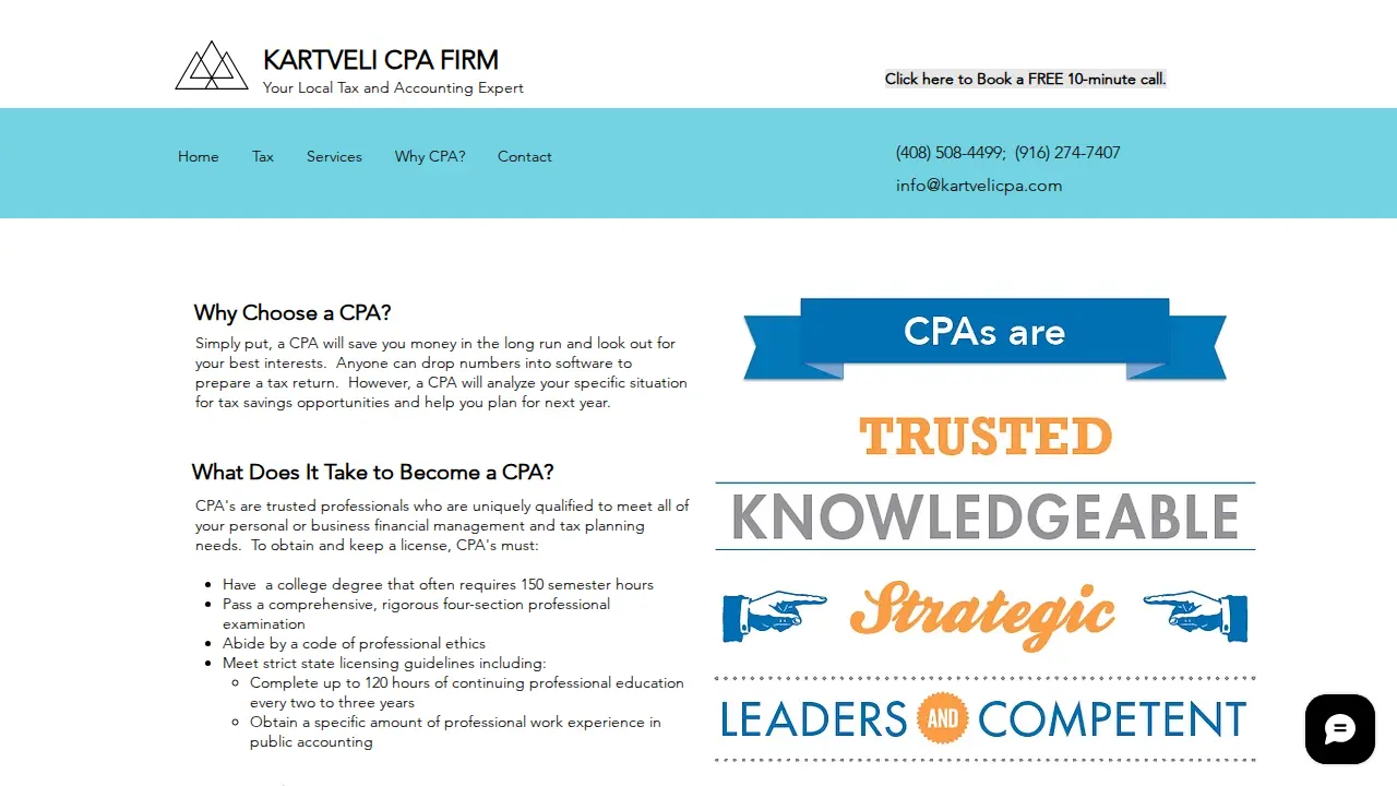 Kartveli CPA Firm page