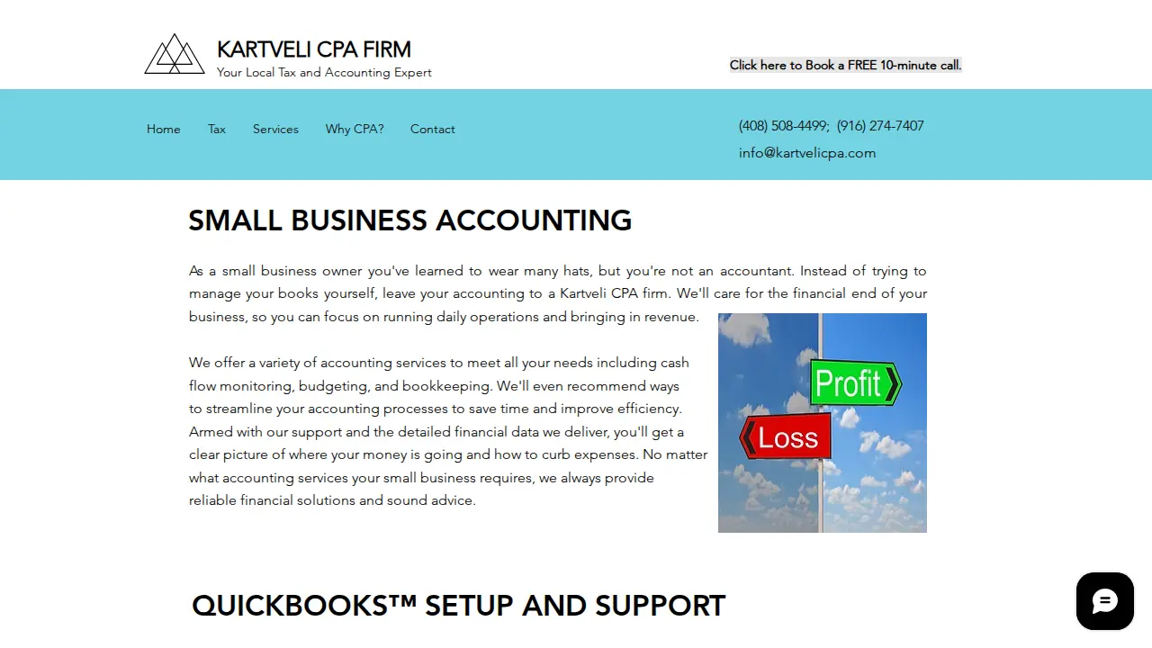 Kartveli CPA Firm page