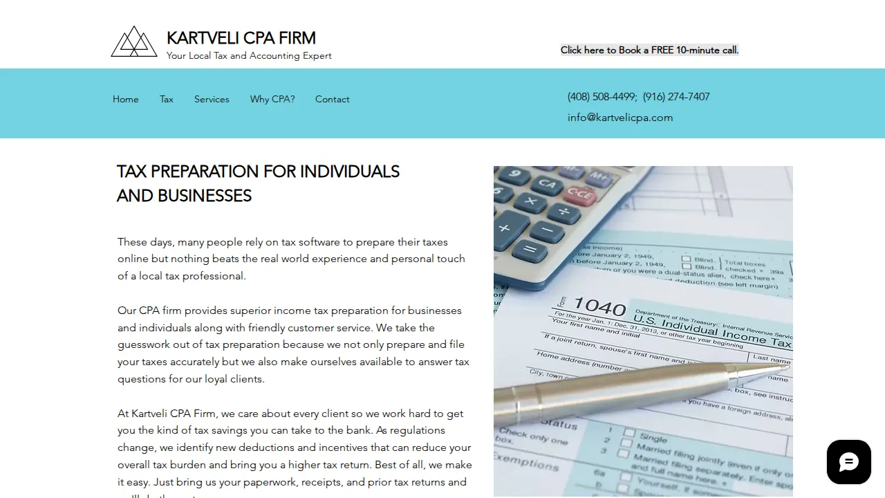Kartveli CPA Firm page