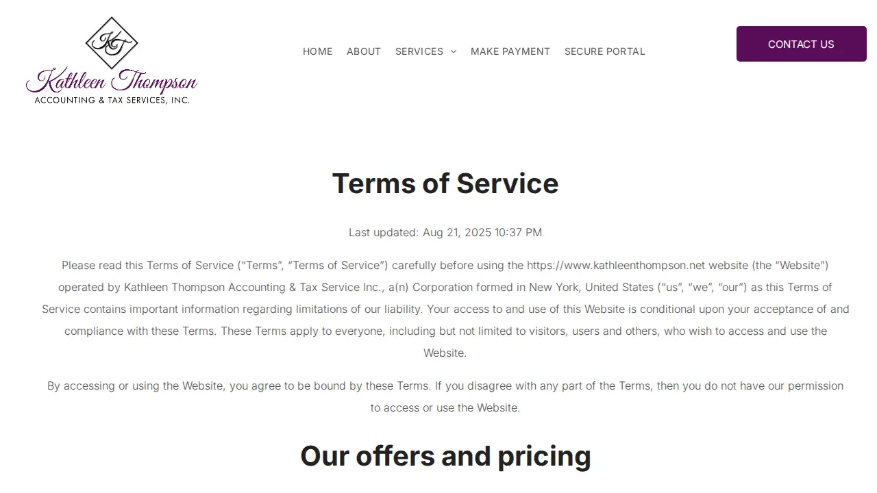 Kathleen Thompson Accounting page