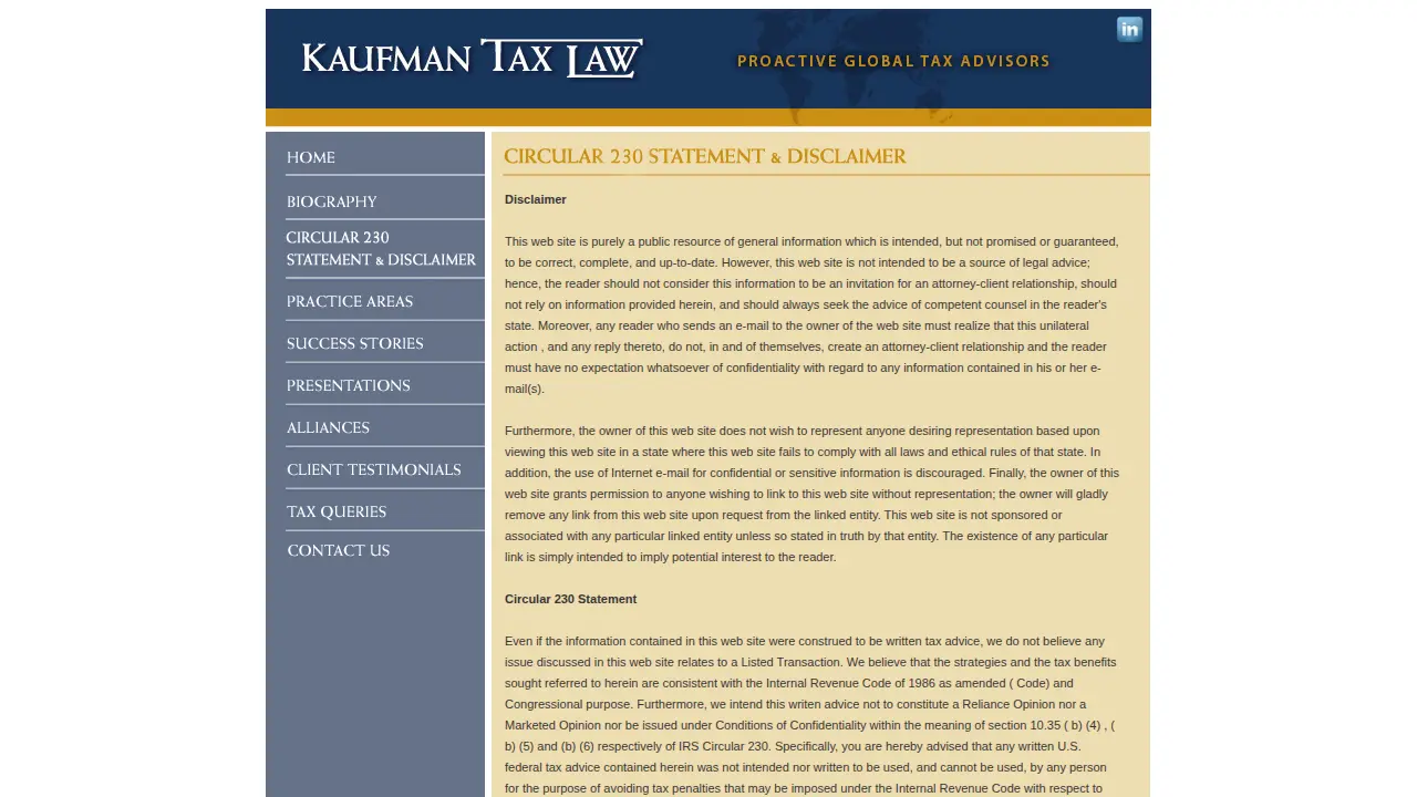 Kaufman Tax Law. page
