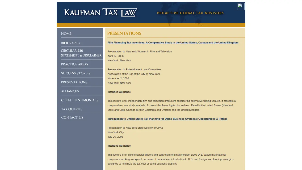 Kaufman Tax Law. page