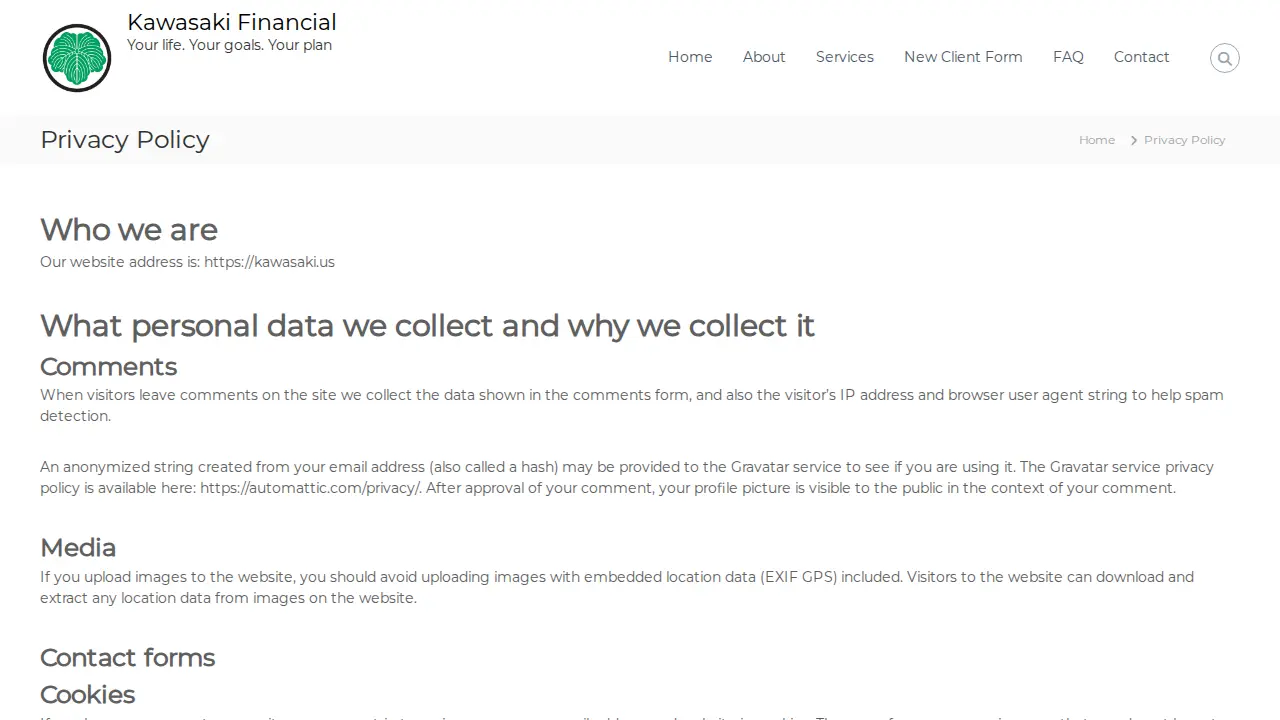 Kawasaki Financial, LLC page