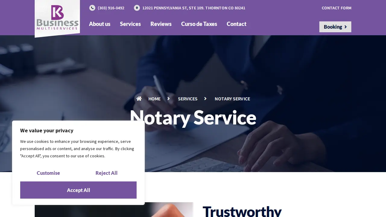 KB Business page