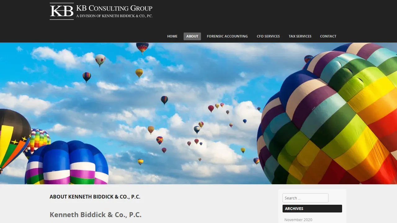 Kenneth Biddick & Co page