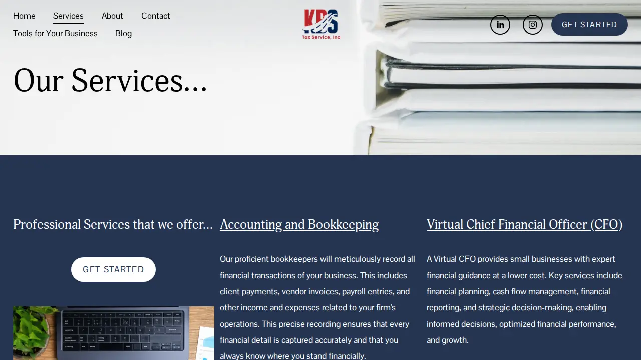 KBS Tax Service page