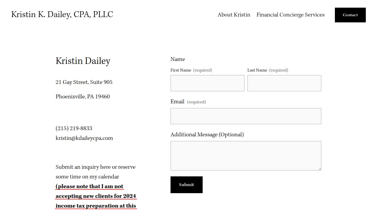 Kristin K. Dailey, CPA, PLLC page