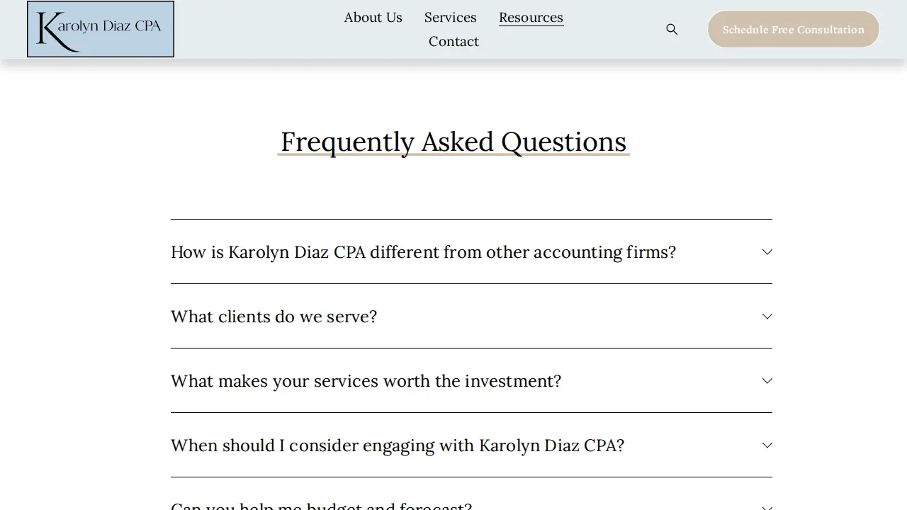 Karolyn Diaz CPA page