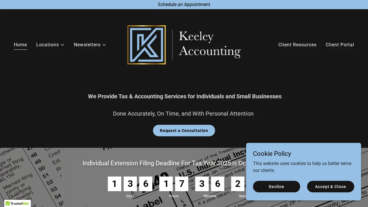 Keeley Accounting page