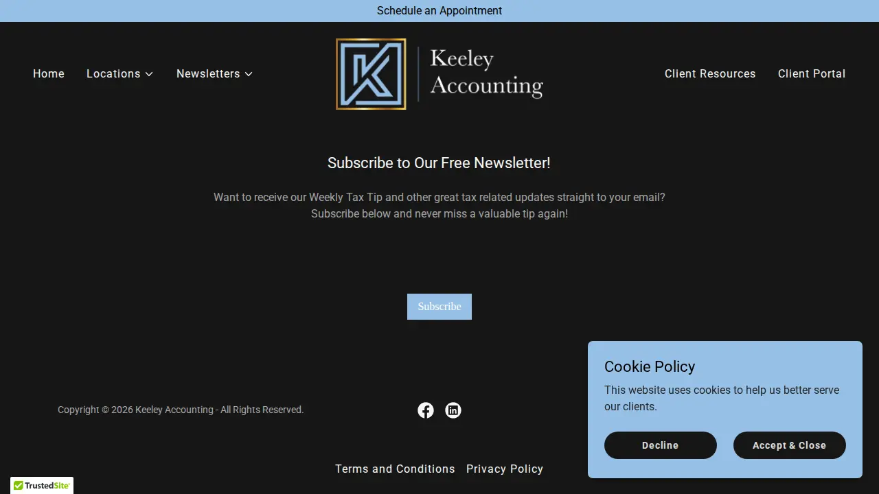 Keeley Accounting page