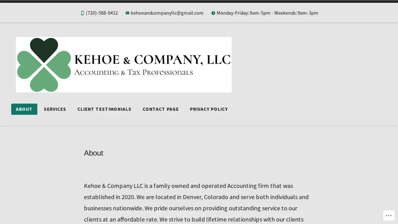 Kehoe & Company, LLC website