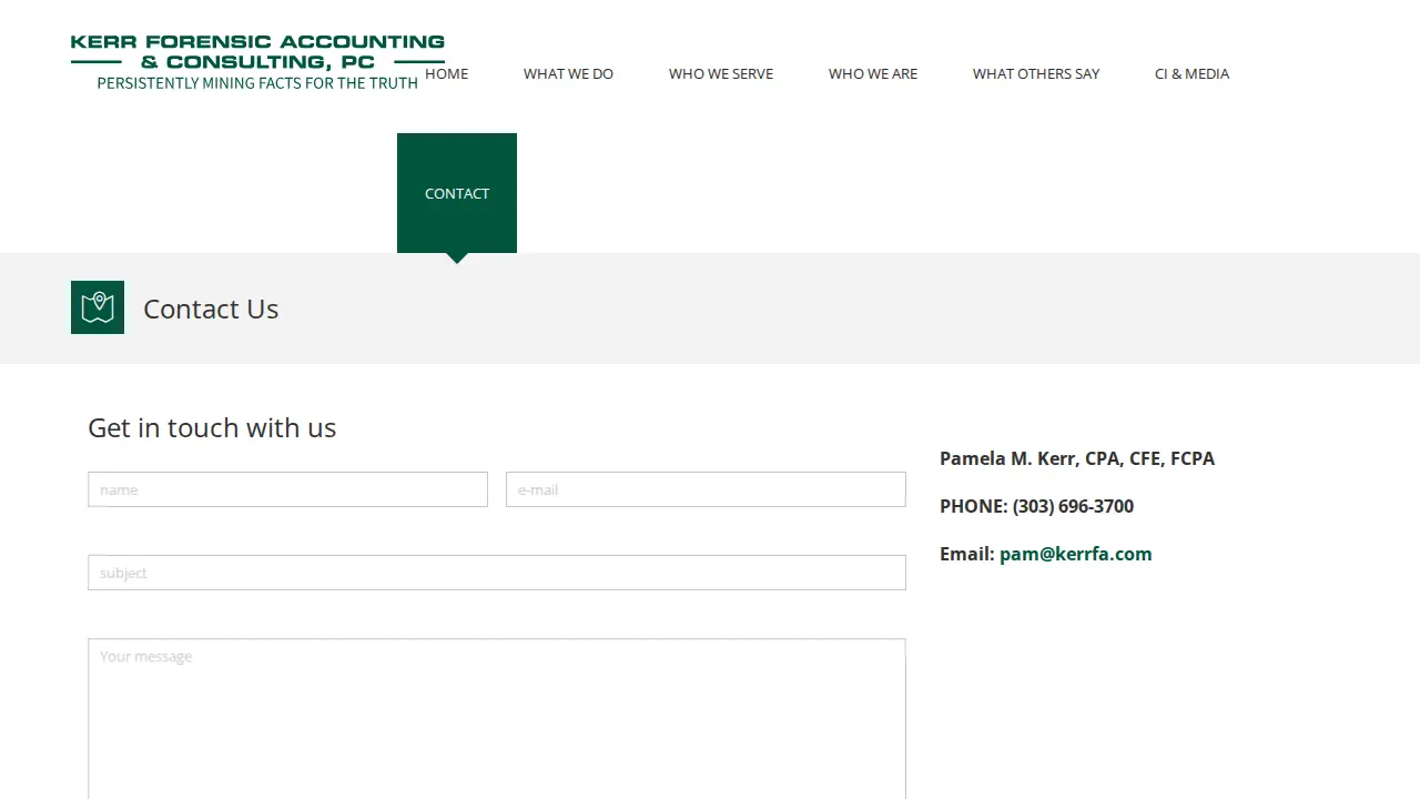 Kerr Forensic Accounting, PC page