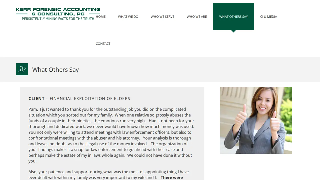 Kerr Forensic Accounting, PC page