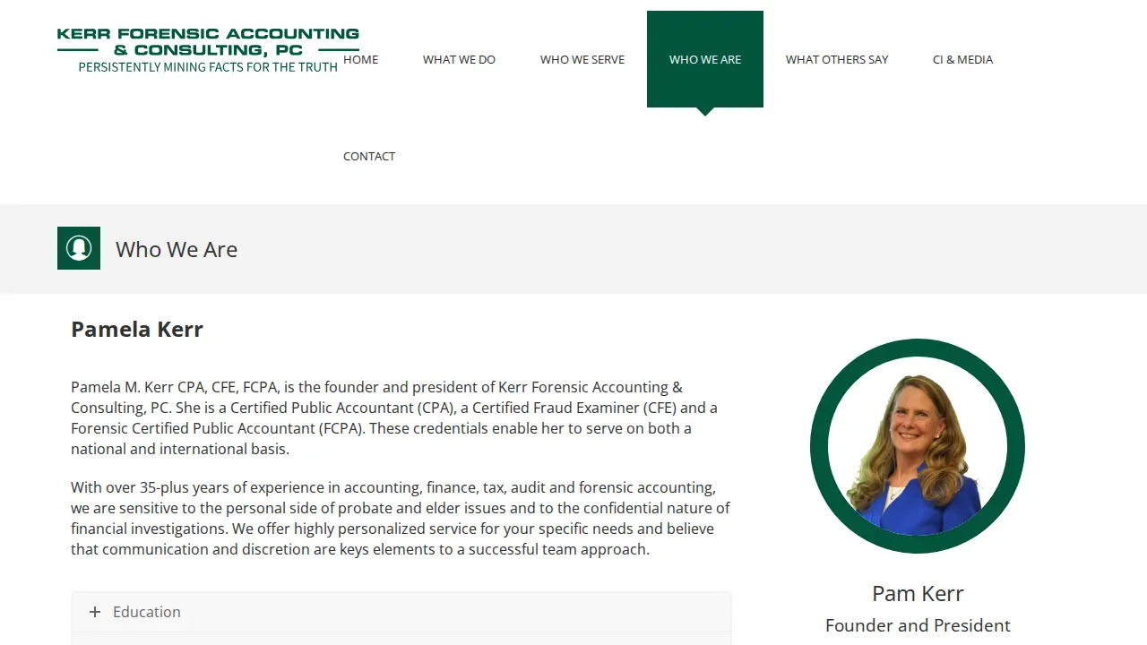 Kerr Forensic Accounting, PC page