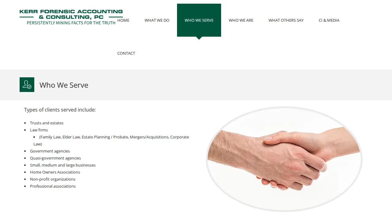 Kerr Forensic Accounting, PC page
