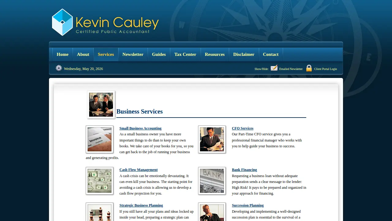 Kevin Cauley CPA page