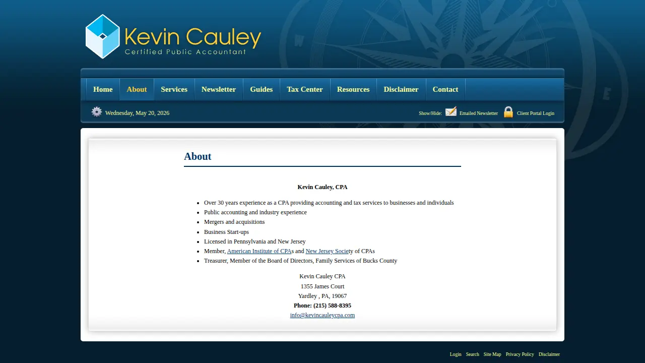 Kevin Cauley CPA page