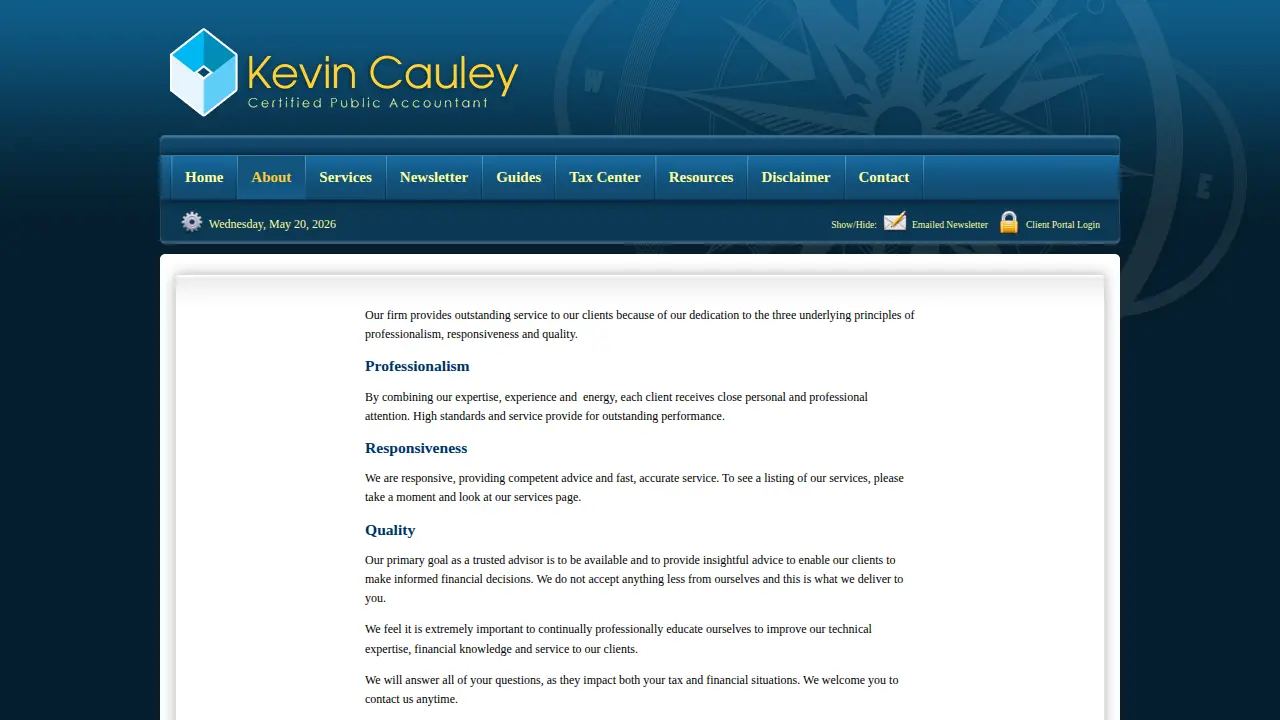 Kevin Cauley CPA page