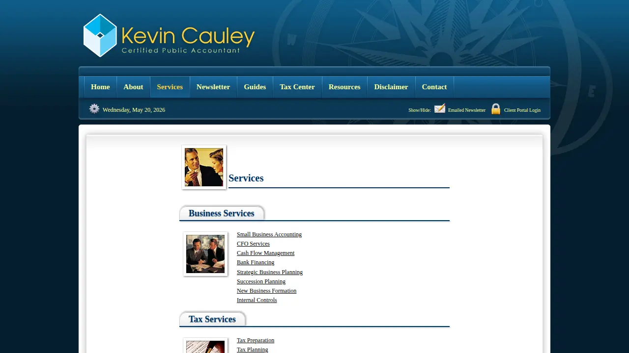Kevin Cauley CPA page